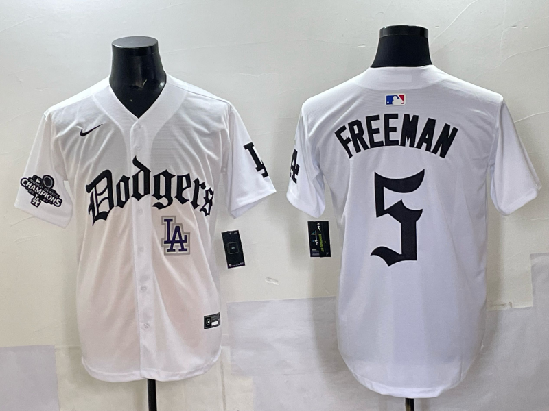 Men Los Angeles Dodgers 5 Freeman white Nike 2025 MLB jersey 006